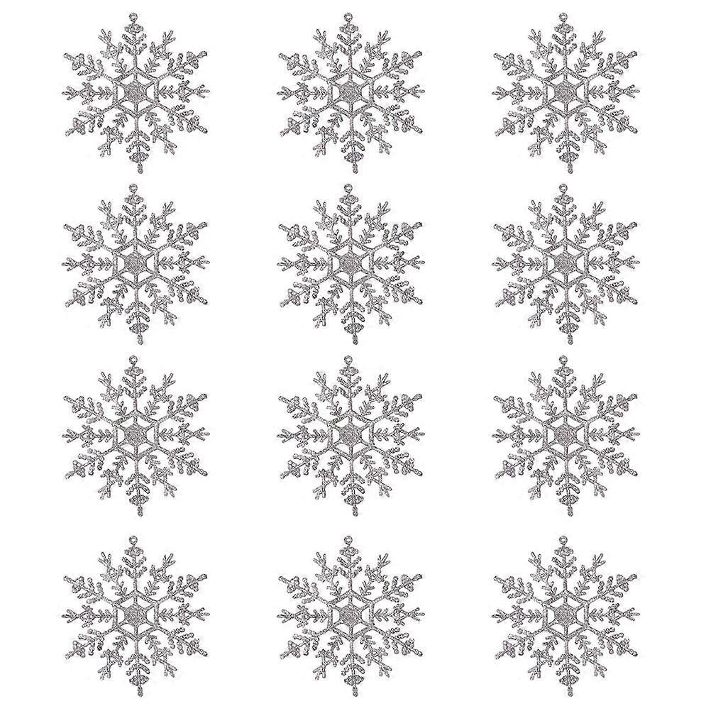 Snowflake Tree Pendant Christmas Tree Decoration for Decor 96Pcs Silver
