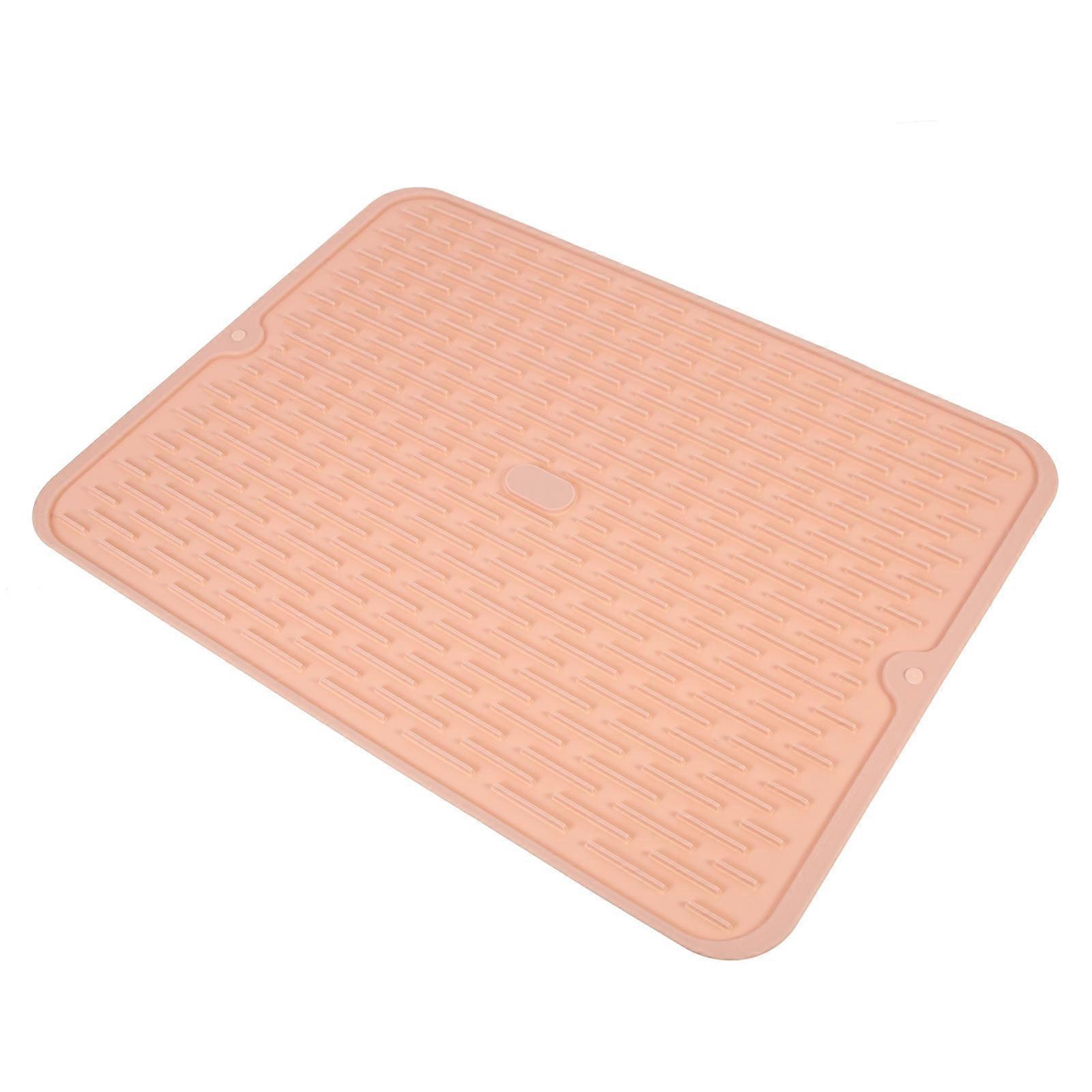 Dish Draining Mat Silicone Placemat for Kitchen Use 4Pcs Pink
