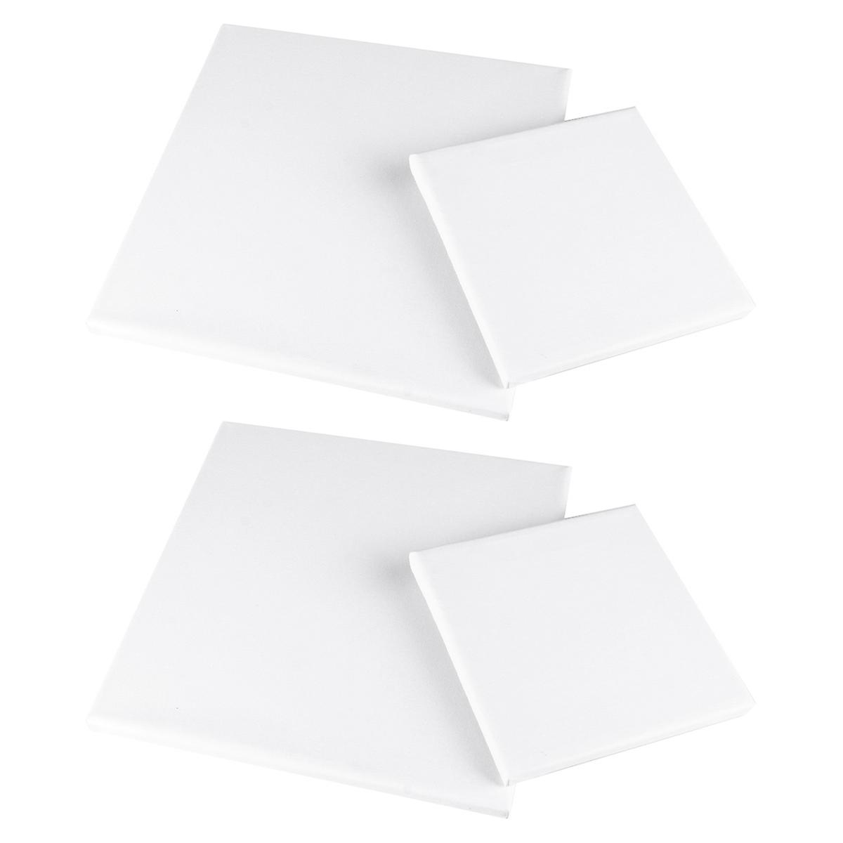 White Wood Painting Canvas for Drawing Use 8Pcs Square Cotton Panels