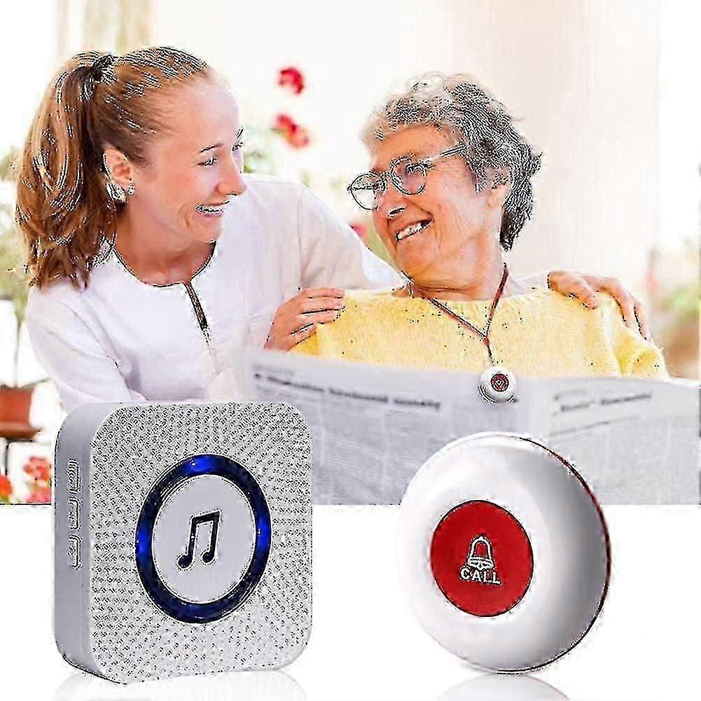 2 receivers + 2 call buttons Elderly emergency call button/waterproof emergency doorbell/elderly emergency call