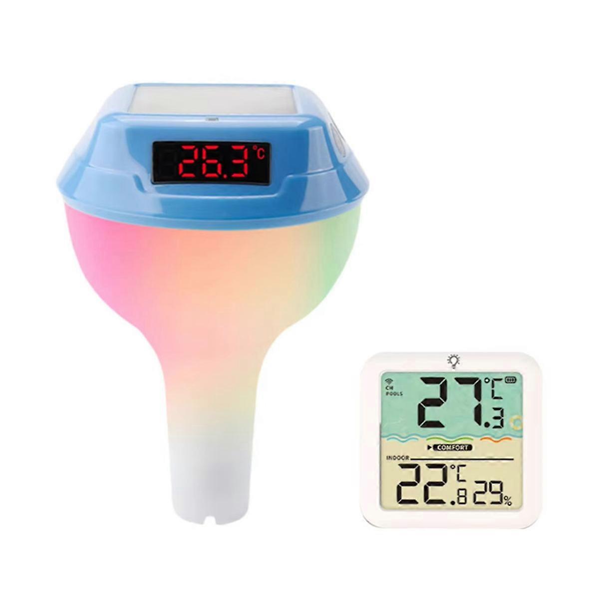 Solarbetriebenes Poolthermometer mit LED-Anzeige, intelligentes wasserdichtes Spa-Thermometer für den Außenbereich, für Schwimmbäder A