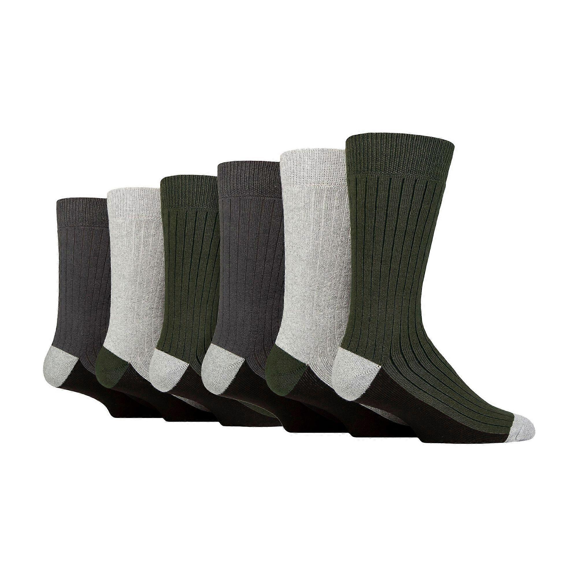 Wildfeet - 6 Pack Mens Recycled Cotton Boot Socks