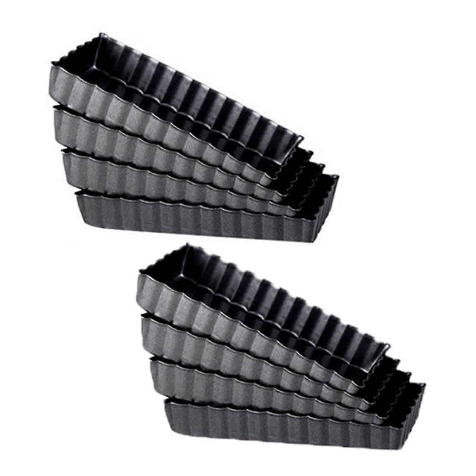 8 Pcs Non-Stick Quiche Tart Pans with Removable Bottom,for Baking