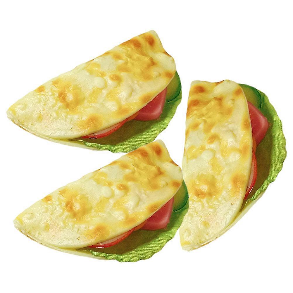 Realistic Pancake Display Prop Fake Burrito Taco for Decoration 9Pcs
