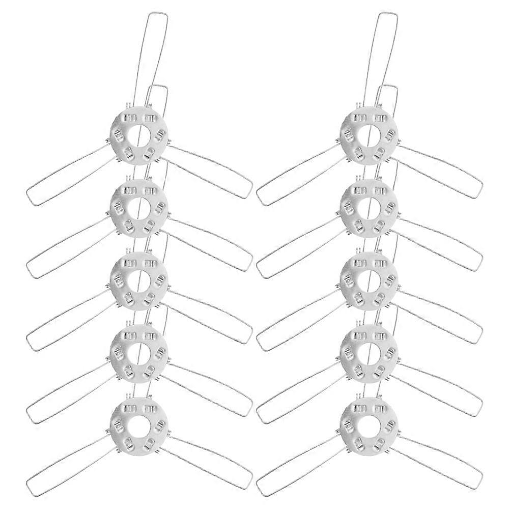 DIY Lampshade Spring Clip 3 Fork Bracket for Lampshade 20Pcs Silver Iron