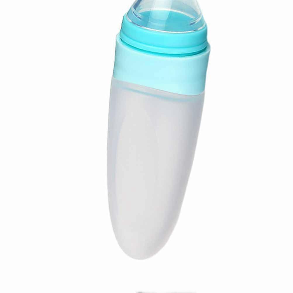 Blue Silicone Training Rice Spoon for Infant Feeding Bottle 1Pcs Tool