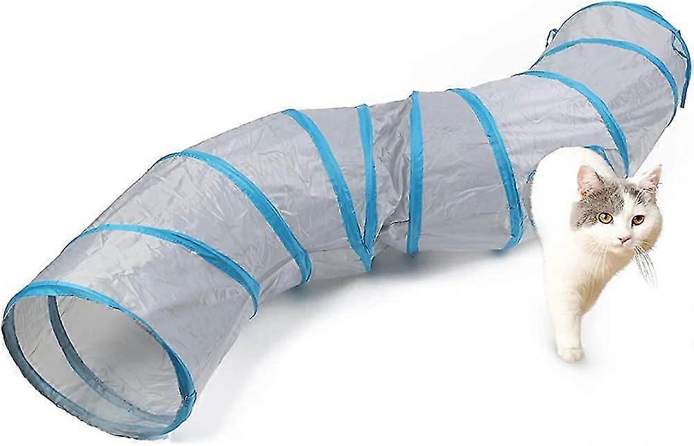 Road Xxl S Shape Larger Cat Tunnel Foldable Cat Toy With 2 Ways And 2 Caves Gift