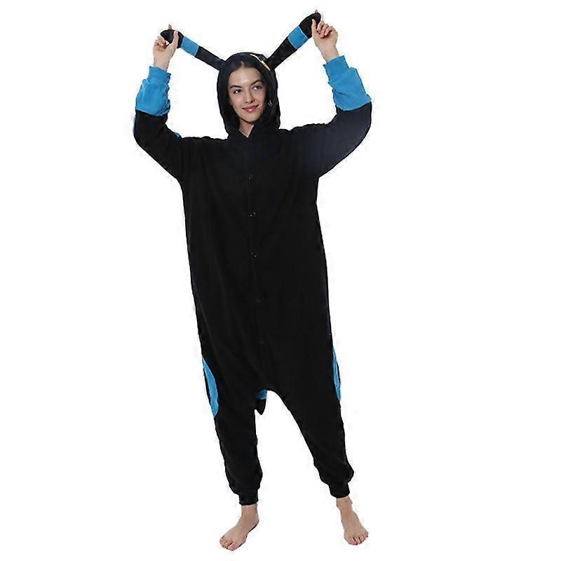 Cartoon Onesie Pajamas Animal Couple Style Eevee Plush Fleece Homewear Halloween Theme All Season