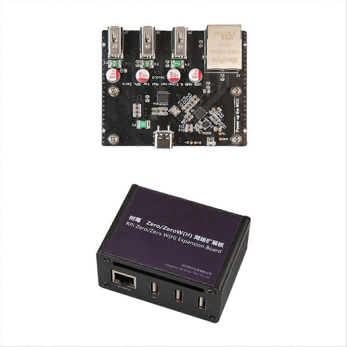 RPi0-3U1ETH for Zero Expansion Board with Case Kit 100Mbps Ethernet Port with 3XUSB 2.0 Ports Riser Card