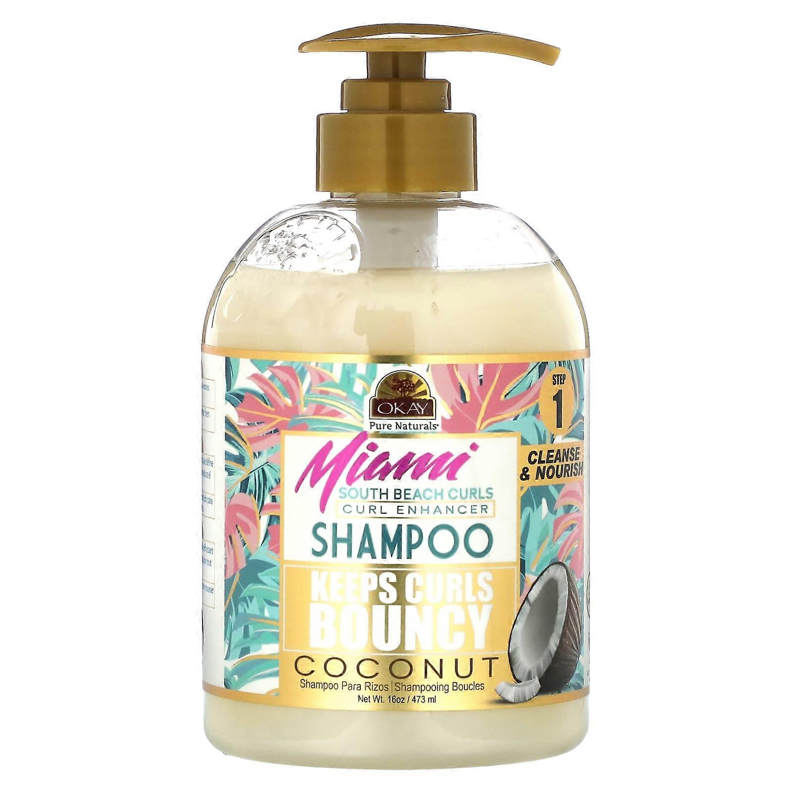 Miami South Beach Curls, Curl  Enhancer Shampoo, Coconut, 16 oz (473 ml)