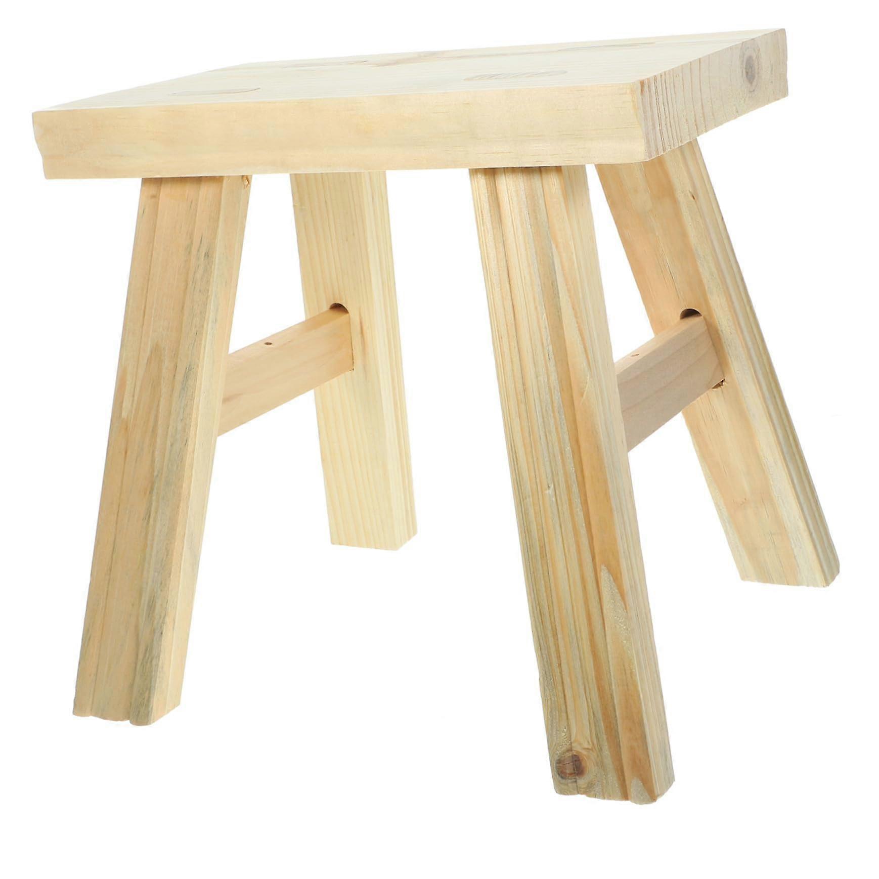 Solid Wood Step Stool Small Size For Home And Kindergarten Use Dancing And Everyday Use Natural Wood Finish