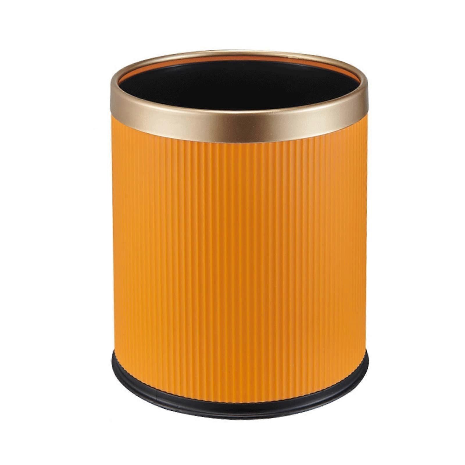 12L Indoor Trash Can DoubleLayer Waste Bin, LargeCaliber Paper Basket, Home And Office, Orange, Easy To Clean