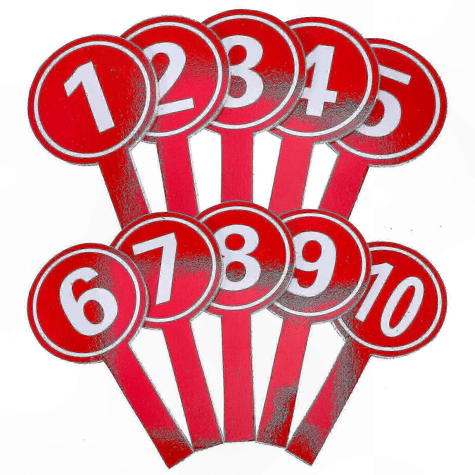 10pcs Handheld Score Paddles with Numbers and Practical Handle