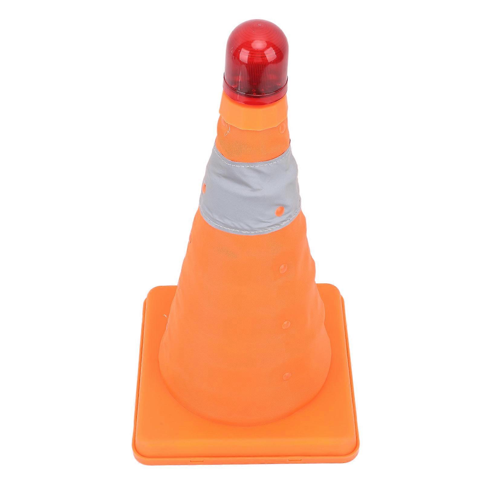 Traffic Safety Cone 30x19x19cm Collapsible Portable Reflective Parking Cone with LED Warning Light