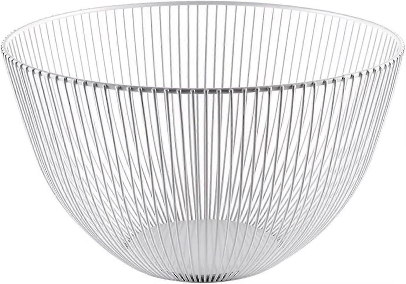 Metal Fruit Basket Iron Wire Round Fruit Storage For Vegetables Snacks Bread White Home Decor