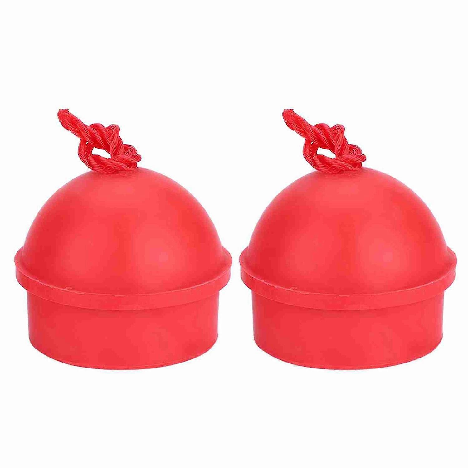 2pcs No Slip Cue Tip Chalk Billiard Pool Cue Chalk Holder with Cord for Snooker Pool (Red)