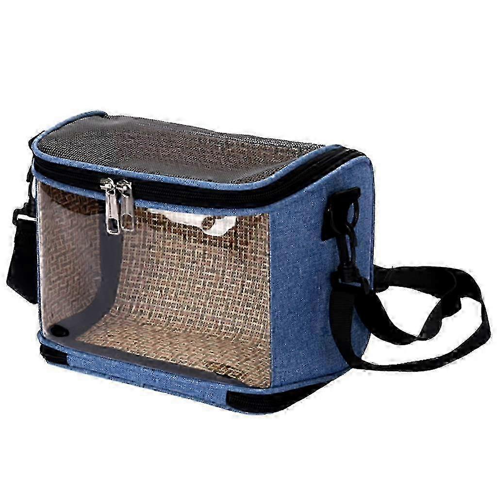 Bird for Carrier Small Pet Animals Travel Cage Pet Parrot for Case with Top Large Front Window, Blue