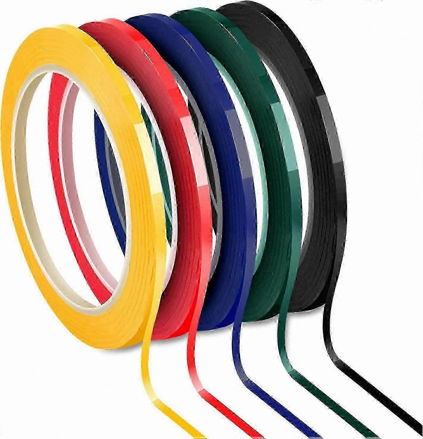 5 Rolls of 3mm Adhesive Grid Tape, Assorted Colors, 66m Each for Whiteboard Diagramming