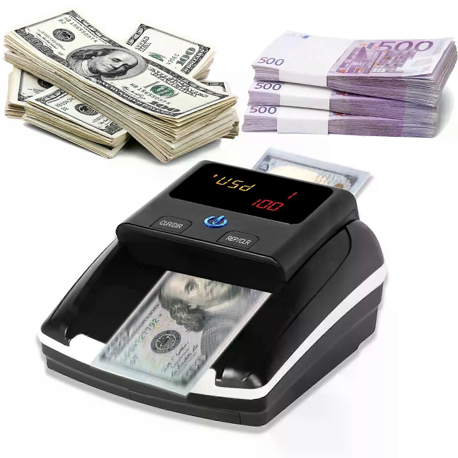 Bisofice Portable Mini Money Counter Counterfeit Bill Detector Automatic Money Detection By UV MG IR Image Paper Quality Size