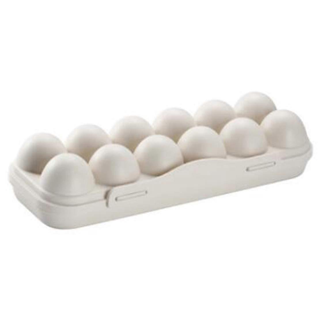 Fridge/Freeze Egg Holder For 12 Eggs, BPA Plastic Storage Box, Khaki