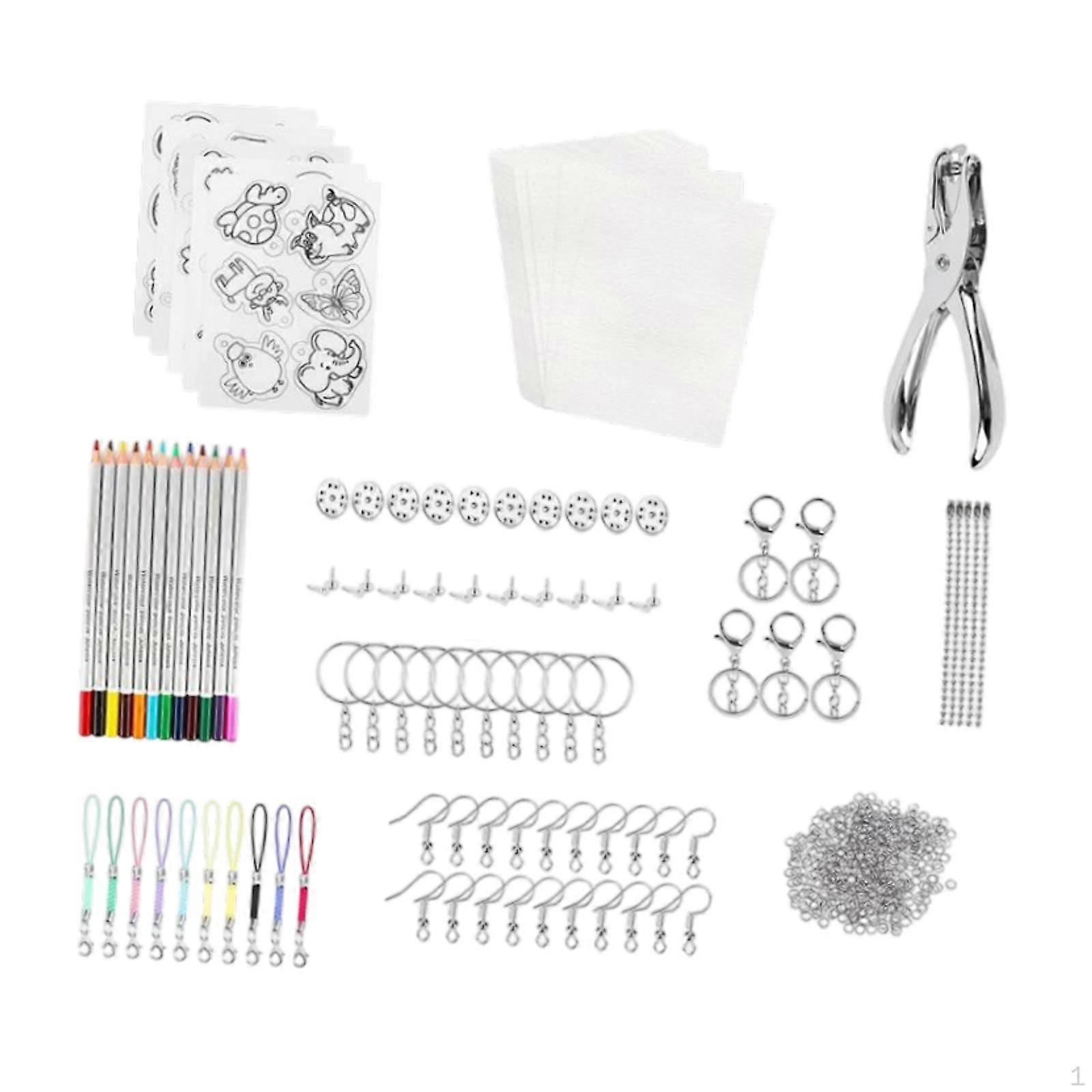 Heat Shrink Sheets Kit Artwork Paper for Bookmarks Key Chains Zippers