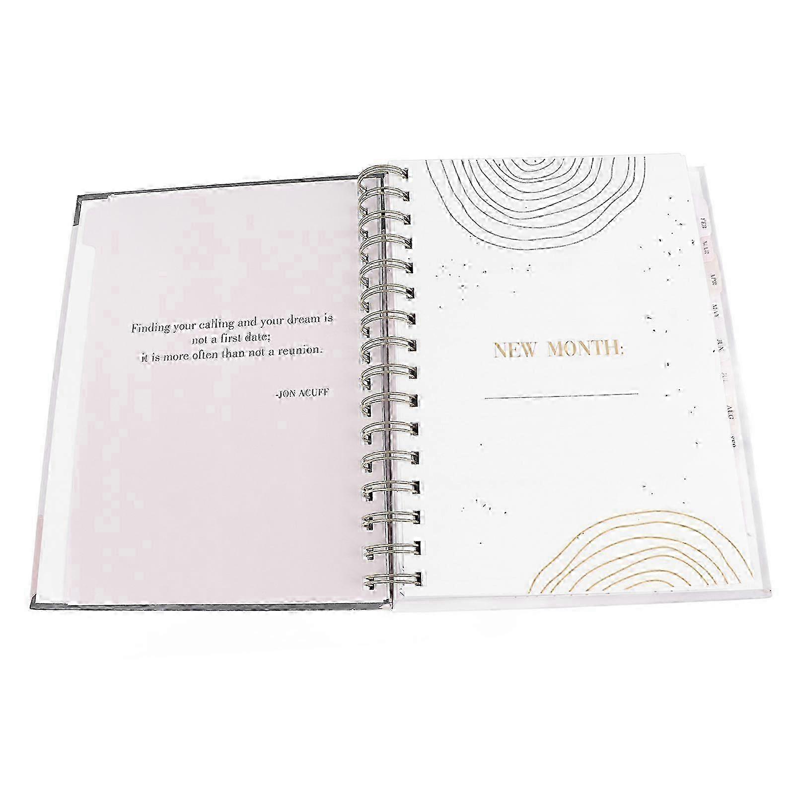 Monthly Planner A5 Twin Wire Binding Year Weekly and Monthly Planner Calendar Book with Monthly Tabs 2025