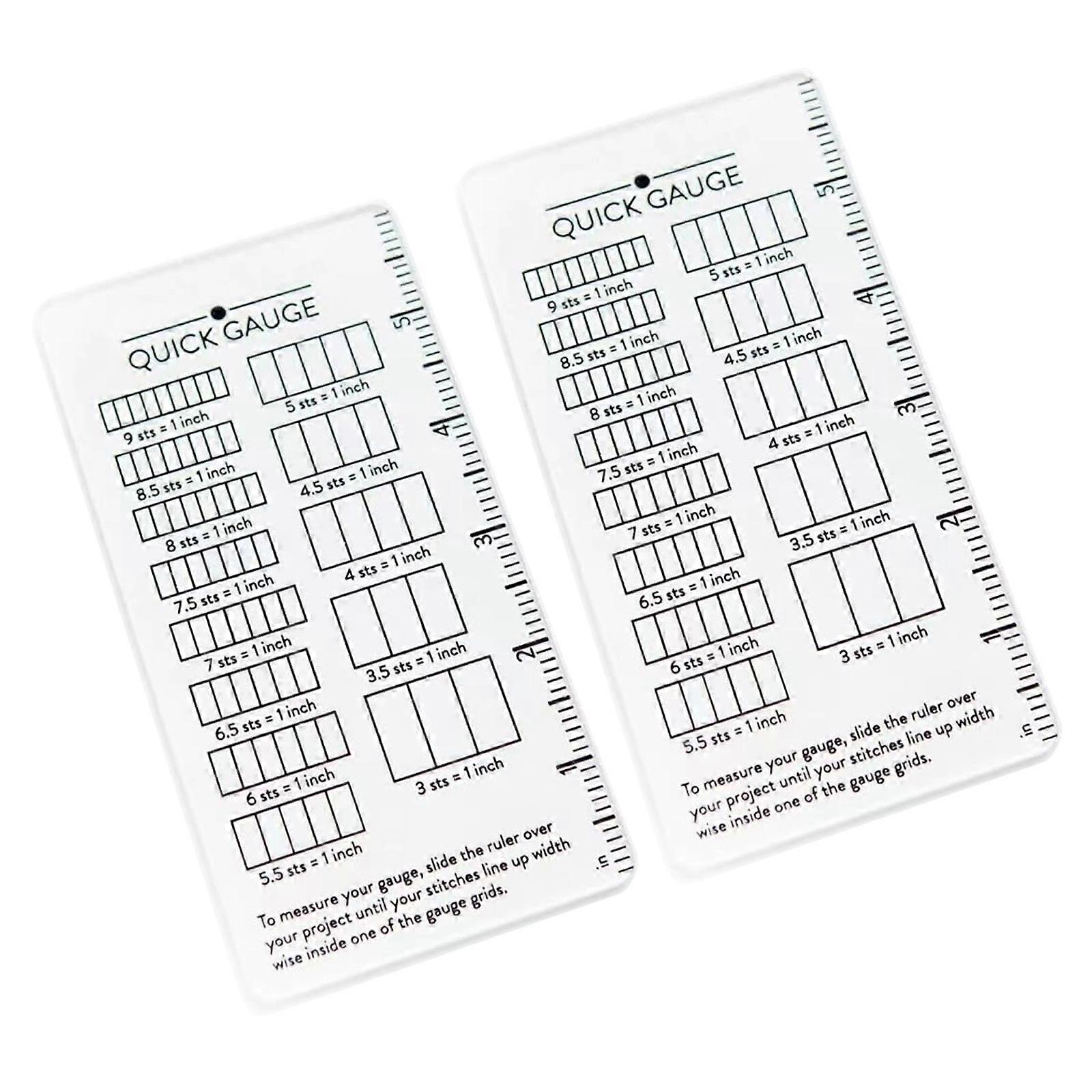 Quick Stitching Measurement Tool For Knitters And Crocheters Compacts Plastic Gauge Ruler With Clear Grids Design Multicolor