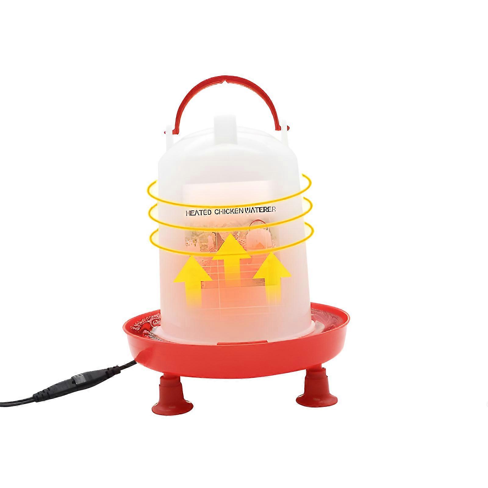 Chicken Heated Water Bottle AntiFreeze Function Heating Drinker For Poultry Coops with Automatic Temperature Control Multicolor
