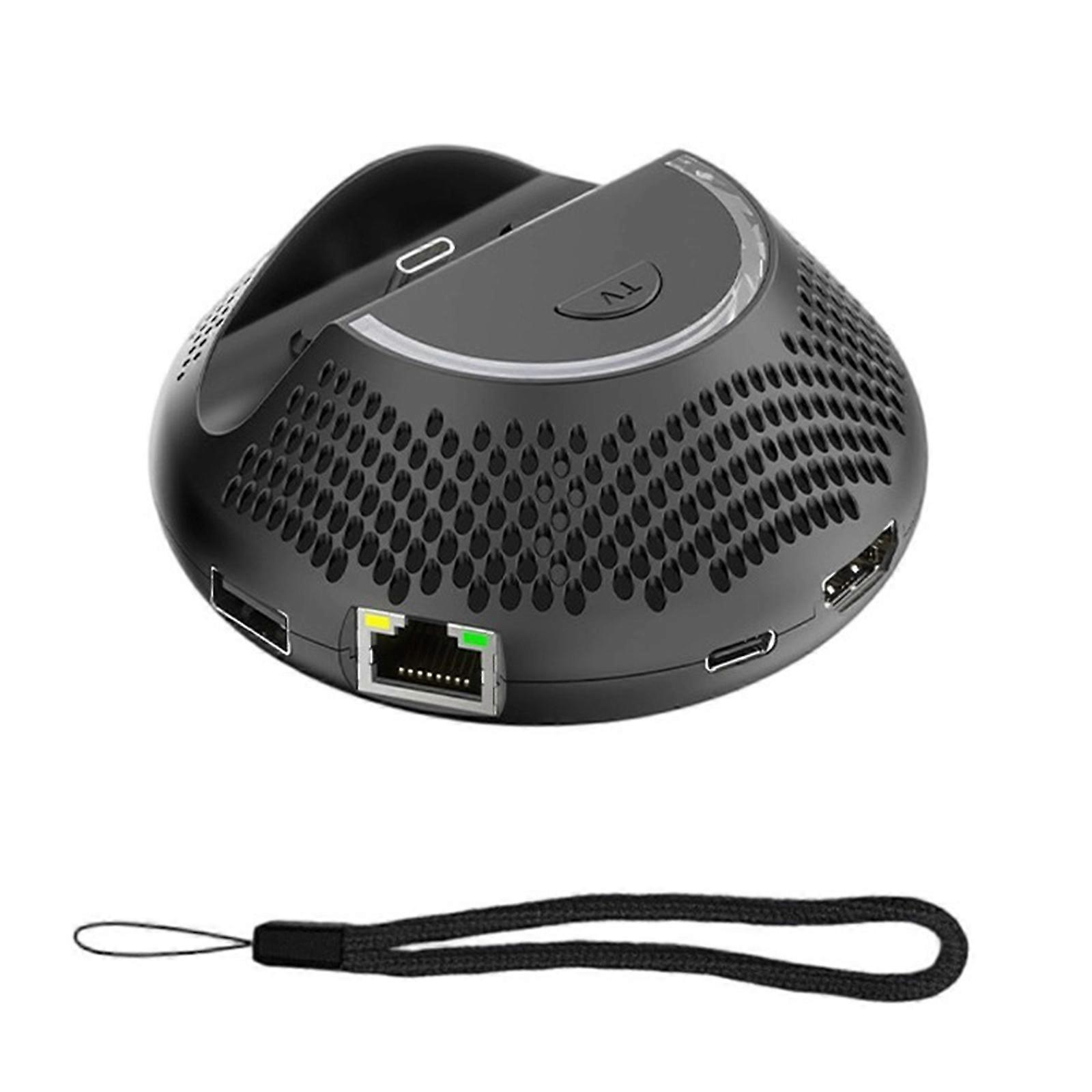 TV Docking Station Efficient Cooling for NS2 Stable Gigabit Ethernet Adjustable LED Lights 4K Resolution Support Multicolor