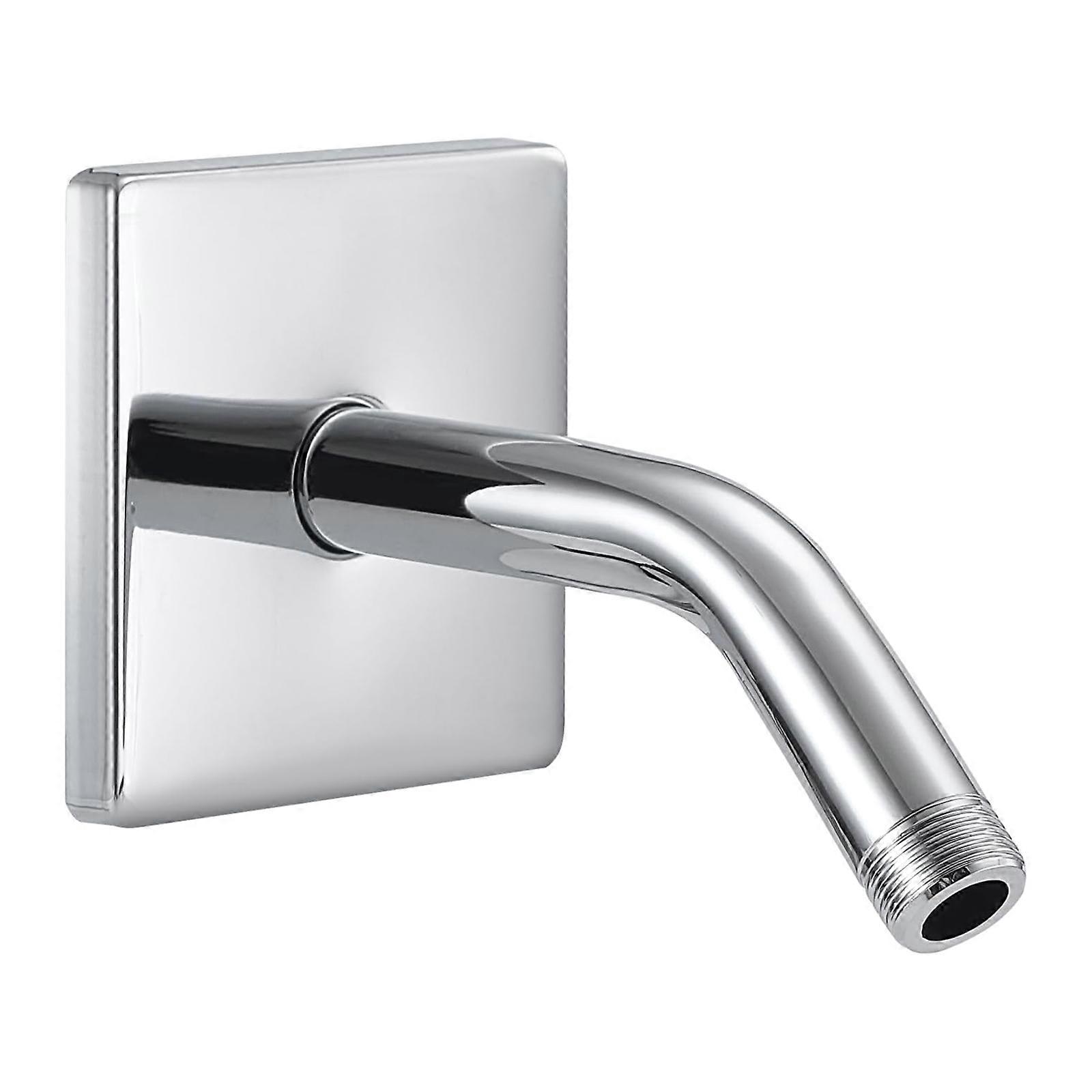 Stainless Steel Shower Arm With Large Square Flanges For Bathroom Wall Hole Coverage Durability Rustproof  Silver