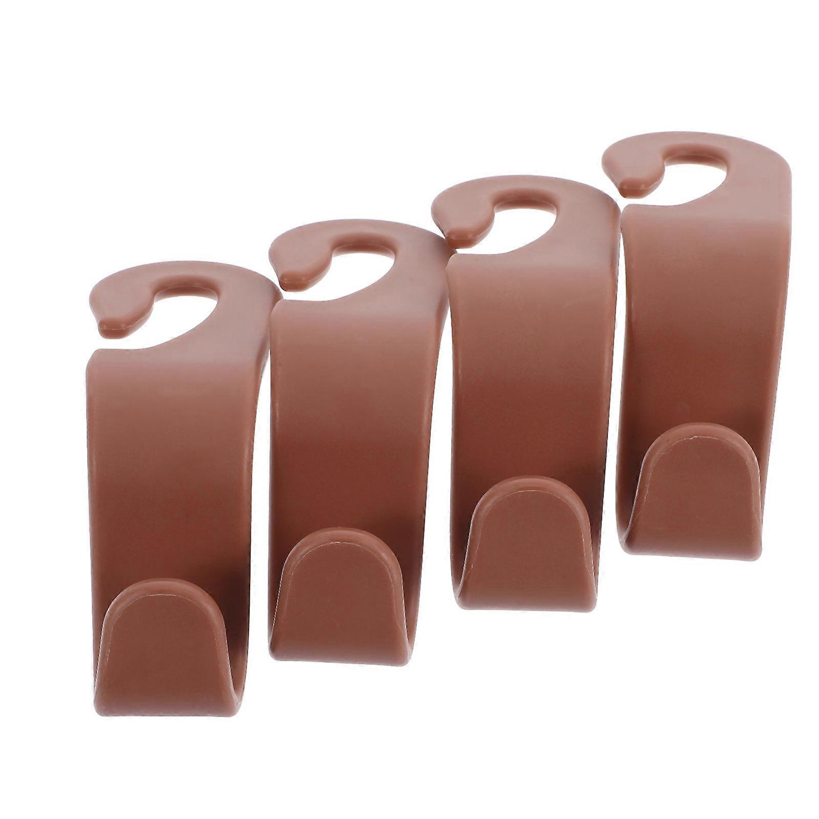 Car Headrest Hook Car Seat Back Hooks for Vehicle Use 4Pcs Brown