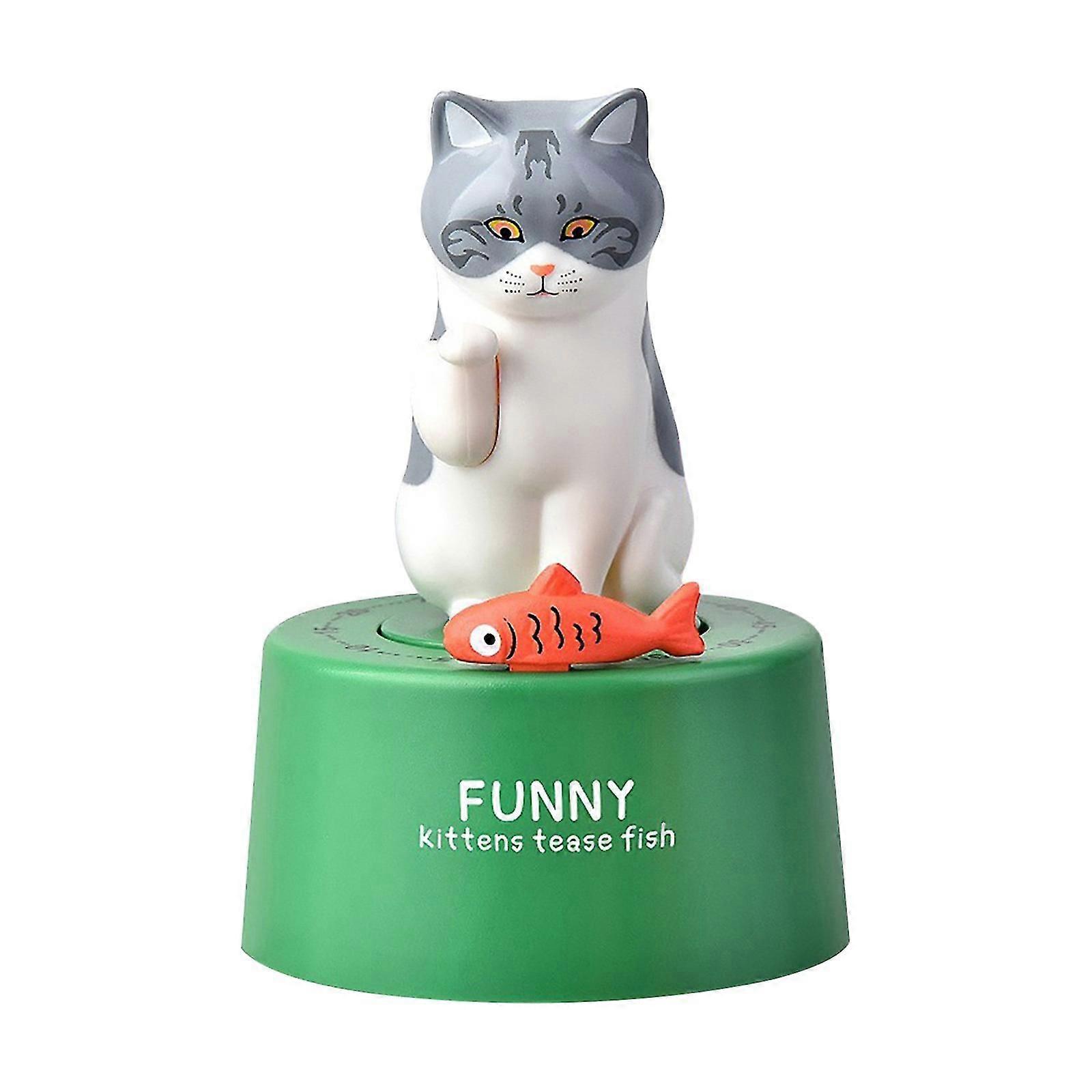 Kitchen Cooking Countdown 60 Mins Steel/plastic Mechanical Timer Alarm Cat Mechanical Timer Student Learning Exam Timer Home Kitchen Reminder