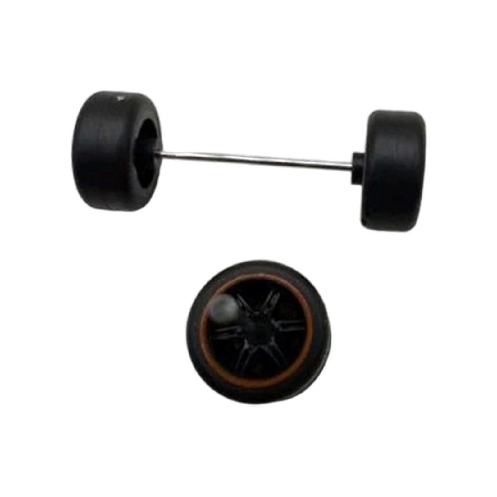 1/64 Scale Model Truck Wheel Axles Set For DIY Remote Control Car Customization Black Multicolor