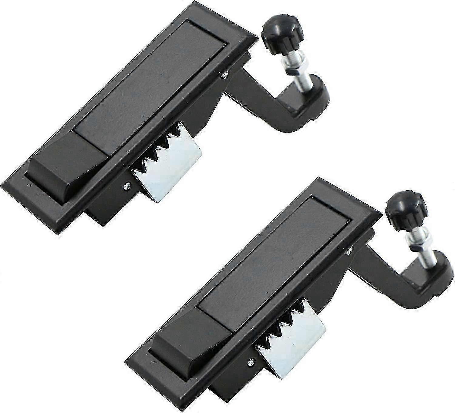 2Pcs Cabinet Door Lock Push Button-Handle Cabinet Lockable,Black