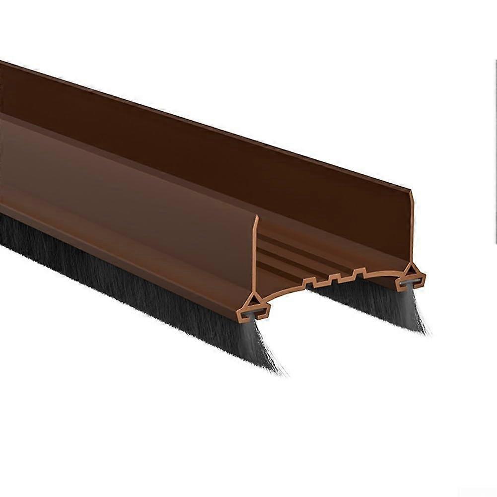 Door Draft Stopper Seal Strip with Soft Brush Edge for Noise Dust Air Block, 3.55cm Brown
