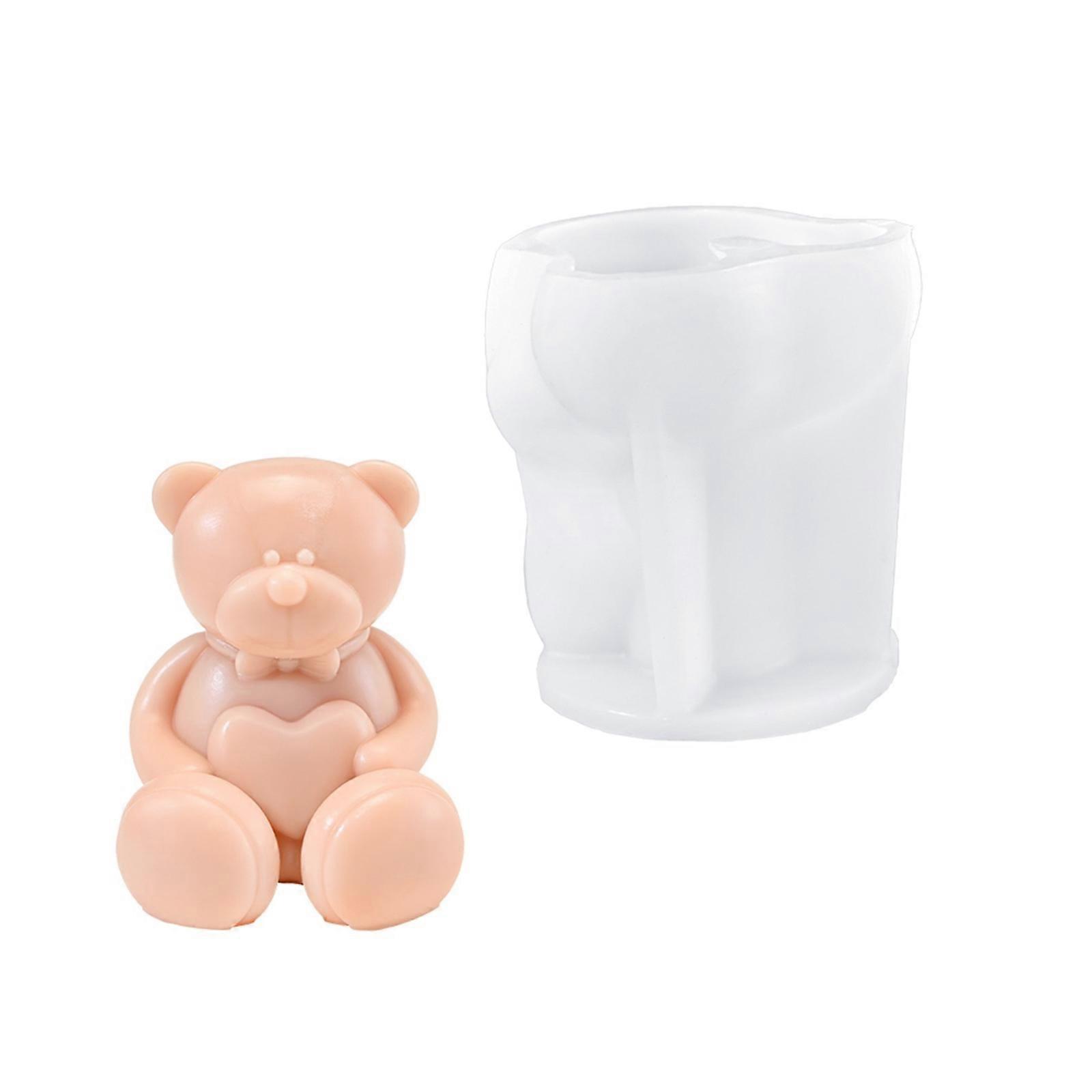 Silicone Crafting Molds Bear/Rabbits Shape Figurines Moulds Silicone Texture Suitable for Resin and Plaster Projects Multicolor