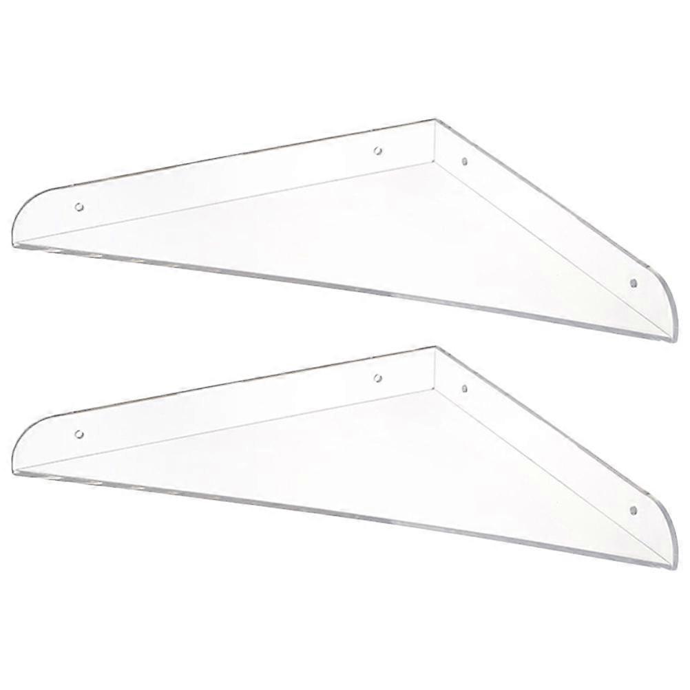 2pcs Acrylic Floating Shelves Bedroom Display Shelf Wall Mounted Display Stands