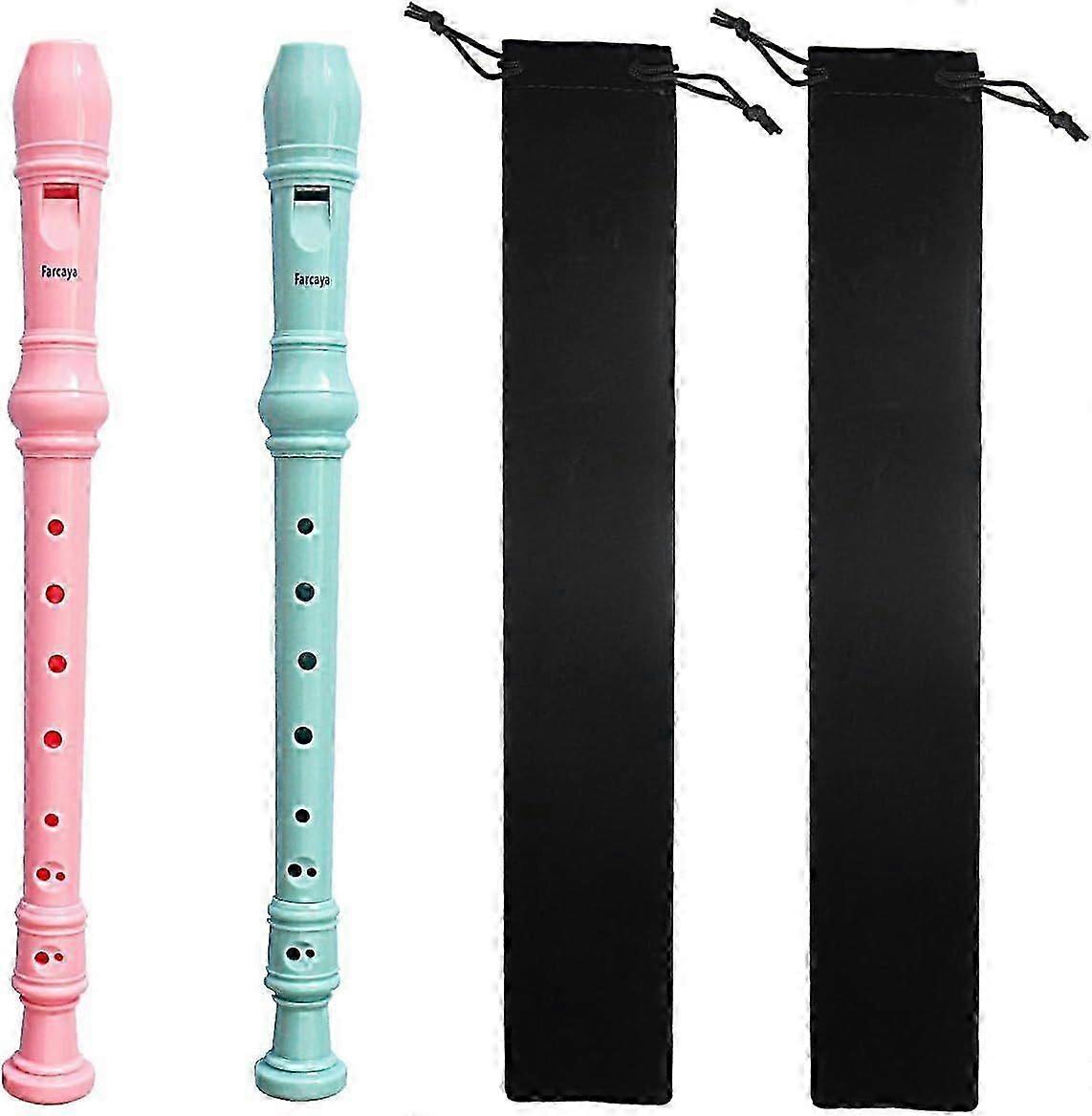 2-Piece Soprano Recorder Instrument for Beginners German Style C Key 8 Hole