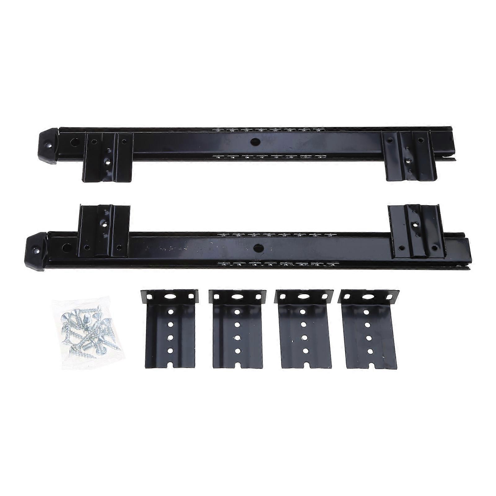 1Pair Heavy Duty Ball Bearing Slides Keyboard Drawer Tray Accessories Furniture Rail Rack with Adjustable Height Bracket Multicolor
