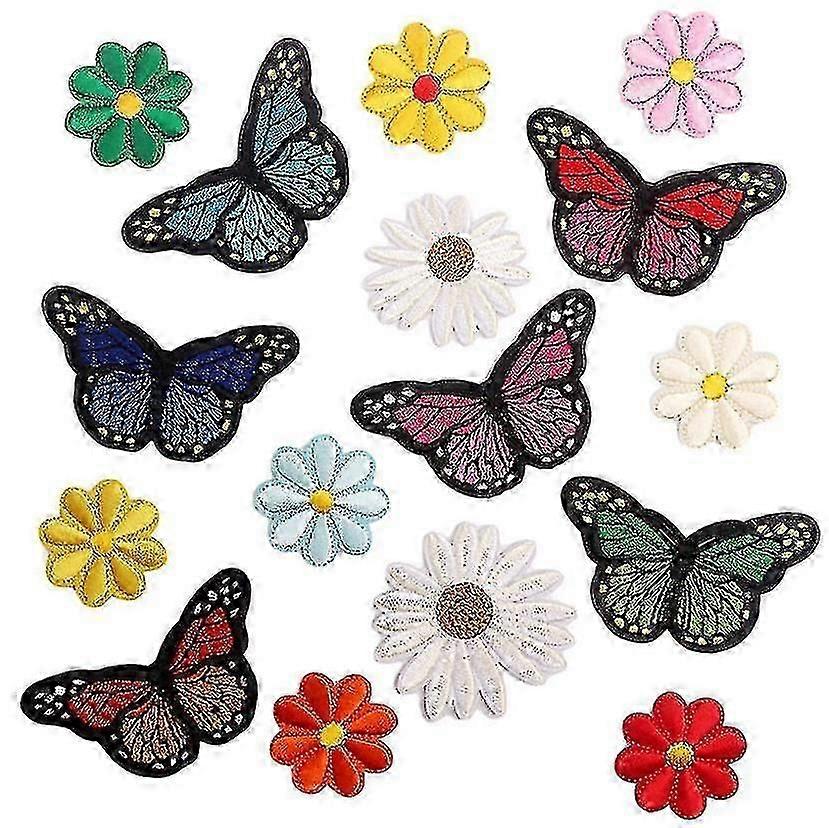 36pcs زهرة يزين بقع الكي مطرزة التصحيح لون مختلط