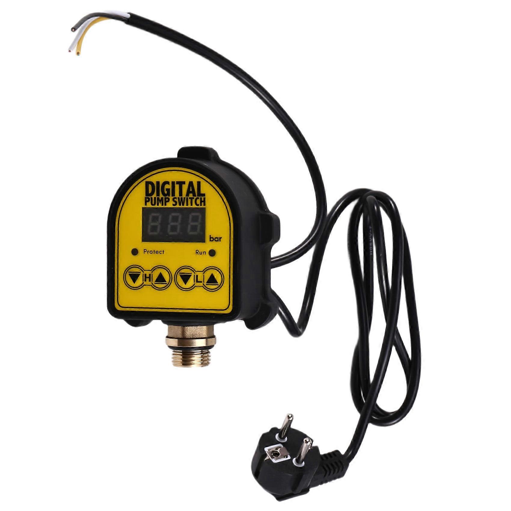 Pressure Controller Switch 0-10Bar 1/2in Interface Water Oil Compressor 220V Digital Automatic Water Pump on/OFF EU Plug