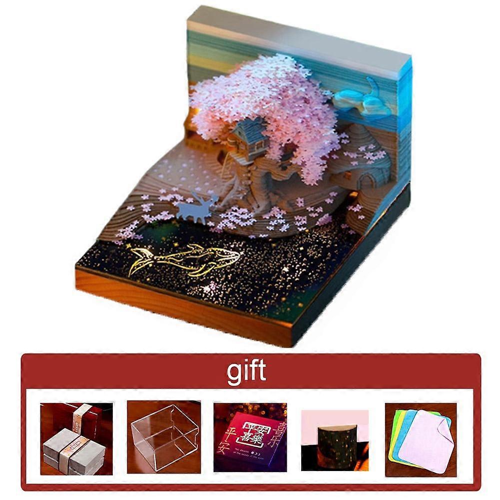 3D Tree House Sticky Notes 270 Sheets with Acrylic Dust Cover Unique Artistic Desktop Sculpture Memo Pad