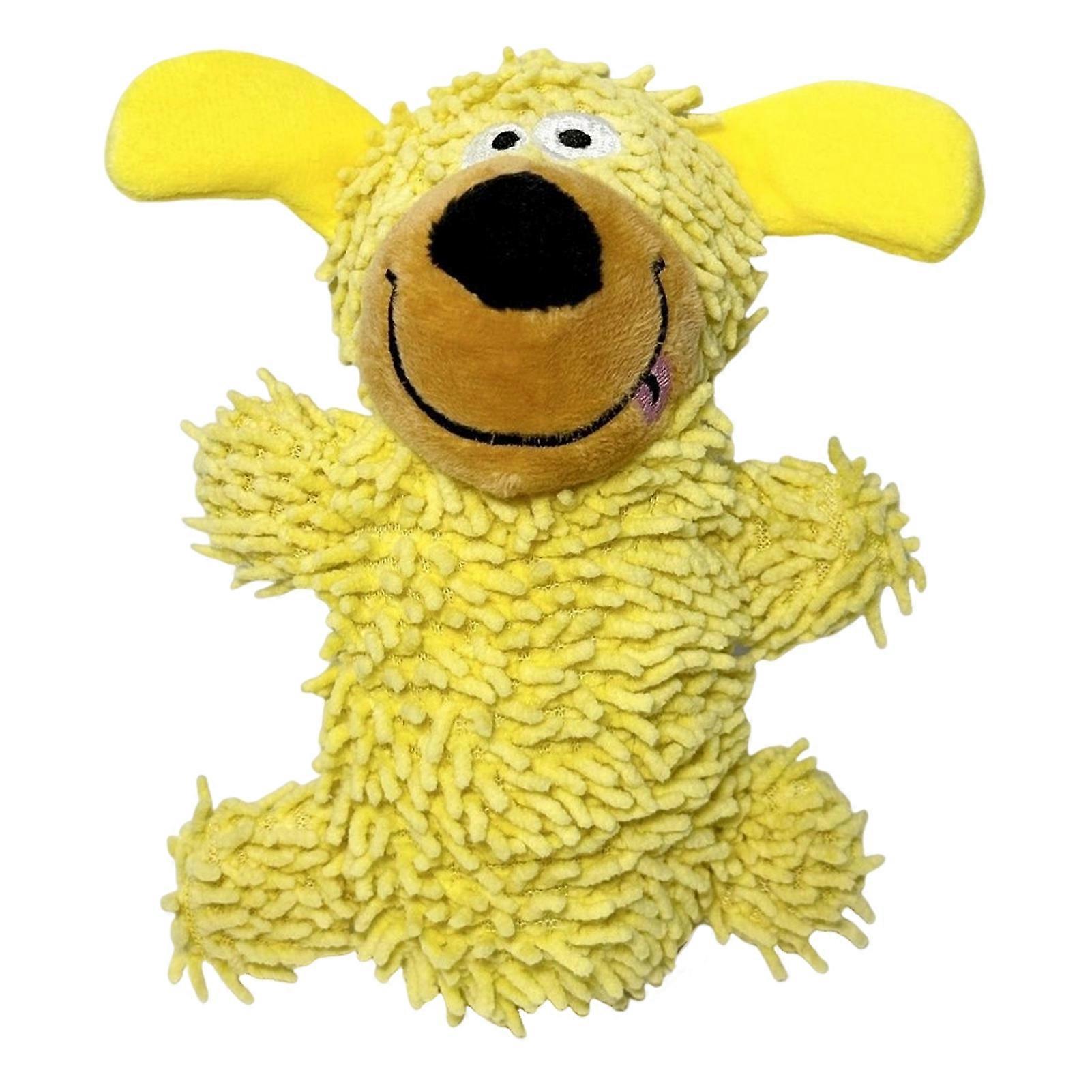 Squeaky Dog Toy Plush Stuffed Mop Dog Chew Toy Interactive Puppy Teething Toy for Small Medium Large