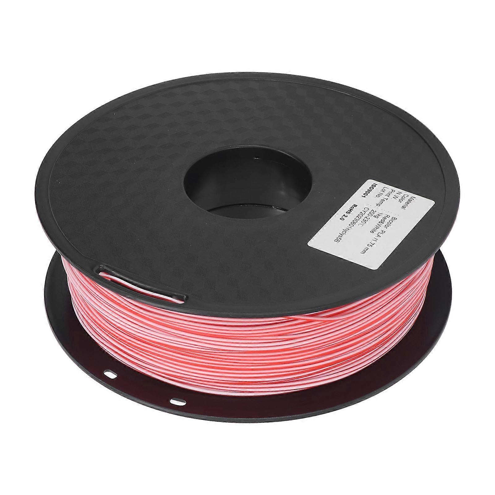 Red White Dual Color 1.75mm PLA 3D Printer Filament for Model DIY