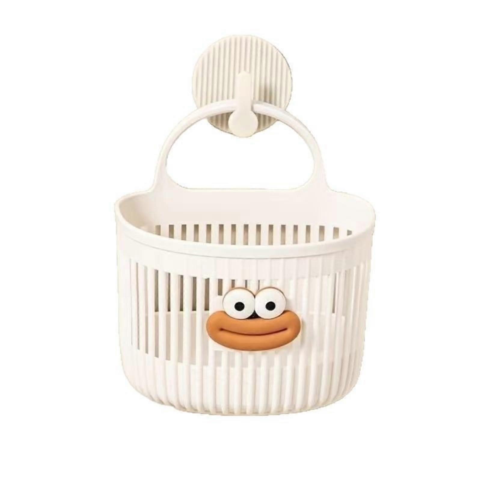 Wall Mounted Storage Basket MultiUse Durable Plastic Hanging Organizer for Bathroom Kitchen Dorm