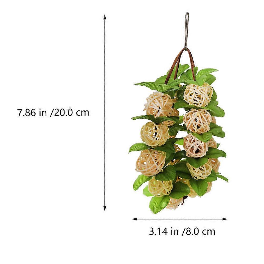 1 String of Parrot Toy Bird Nibbling Plaything Rattan Ball Toys Pet Supplies