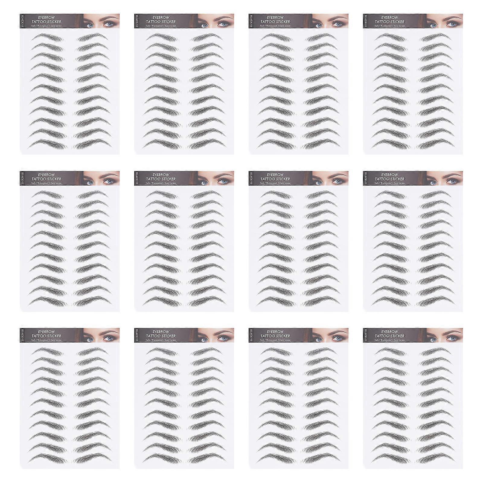 Eyebrow Stickers for Realistic Brows 24 Sheets Black