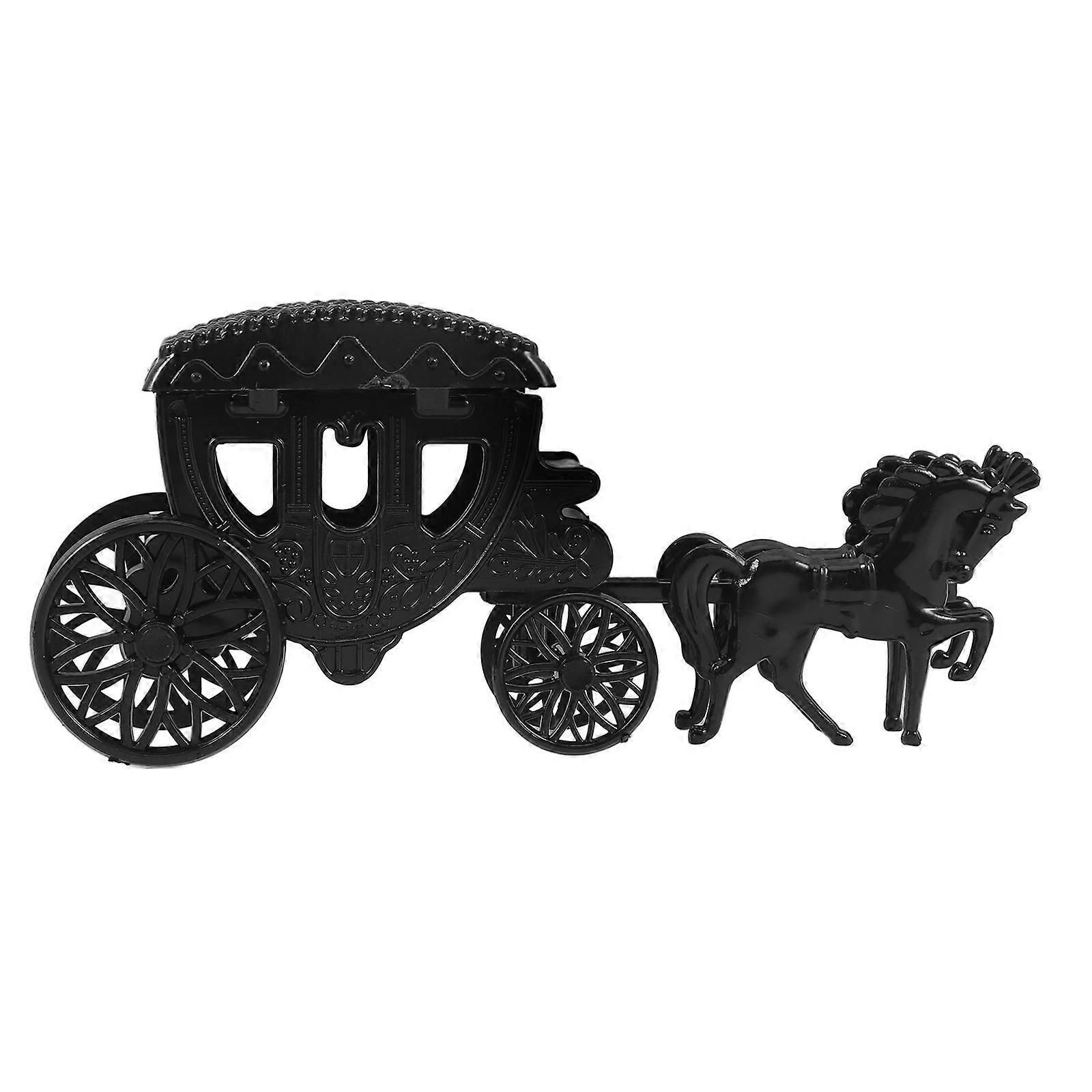 Wedding Candy Box Carriage Candy Container for Storage Black ABS