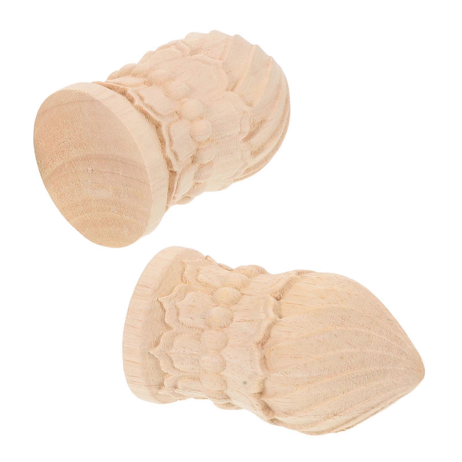 Trätrappbaluster finials för heminredning 2 st beige