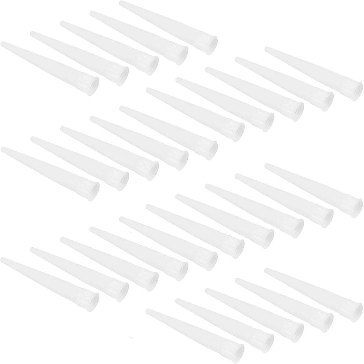 30 Plastic Caulking Gun extender Caulk Nozzle Tip Tool for Sausage Caulking Gun, Caulk Nozzles Applicator, Easy To Use, White